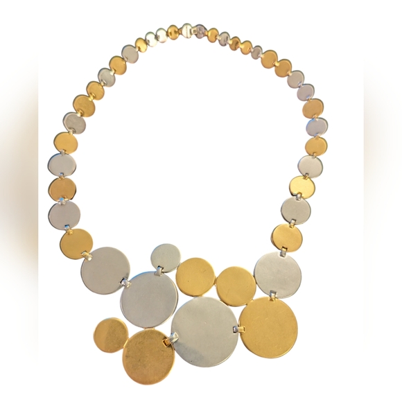 Coach Clustered Daisy Rivet Mixed Metal Statement Necklace - Picture 4 of 5